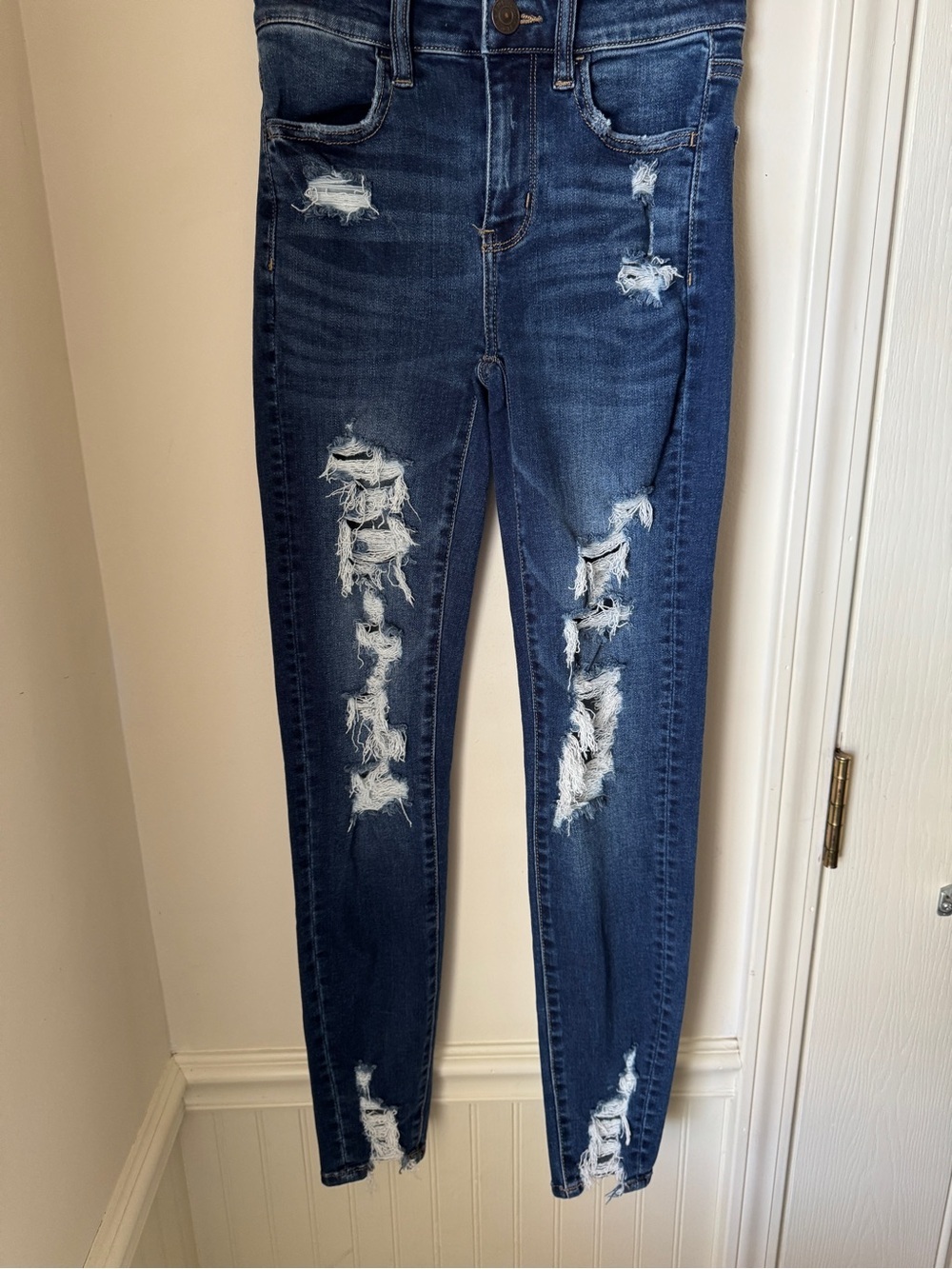 American Eagle Outfitters Ripped Blue Jeggings Size 00